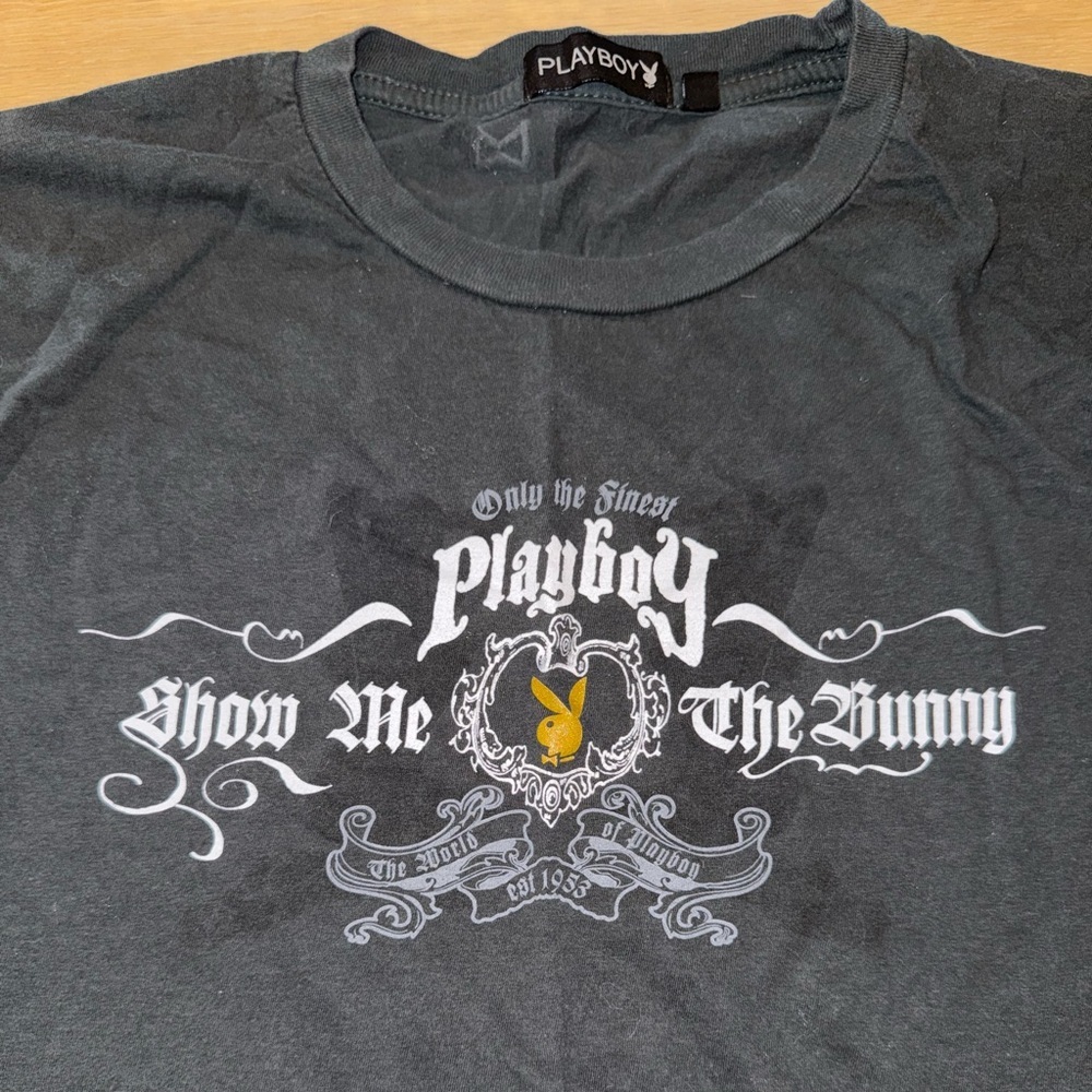 Men’s Vintage Playboy Show Me The Bunny Black Short Sleeve T Shirt XXL - Picture 3 of 5
